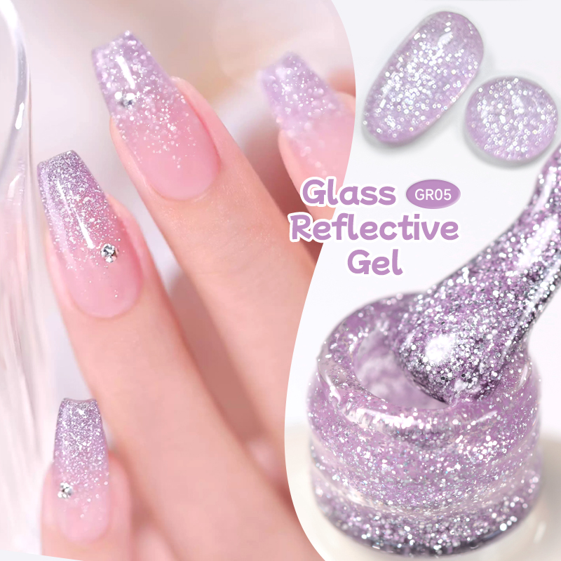 Nail Art Violet - UR SUGAR 15ml Glitter Ungu Gel