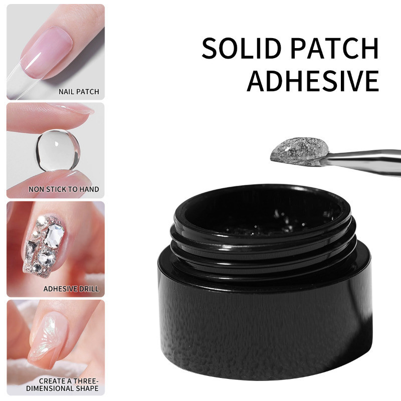 Nail Art Full Color - 3pcs/set Ujung Kuku Solid Gel Stiker