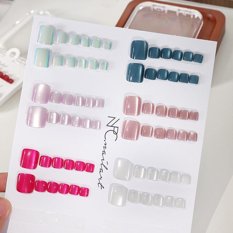 Nail Art Extension Cat Eye - 10 Pcs/Box Kuku Palsu Prancis Desain