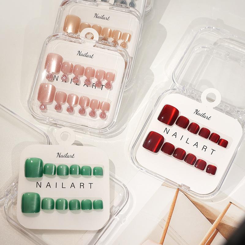 Nail Art Extension Cat Eye - 10 Pcs/Box Kuku Palsu Prancis Desain