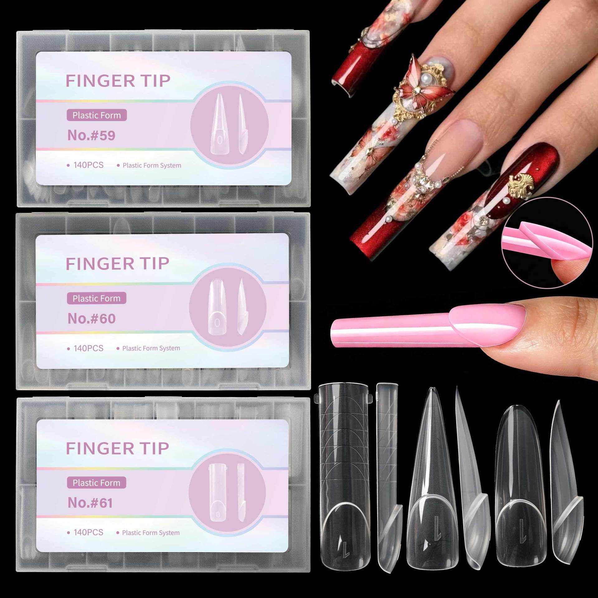 Nail Art Denim - 140pcs Tip Kuku Flat Edge, Kuku