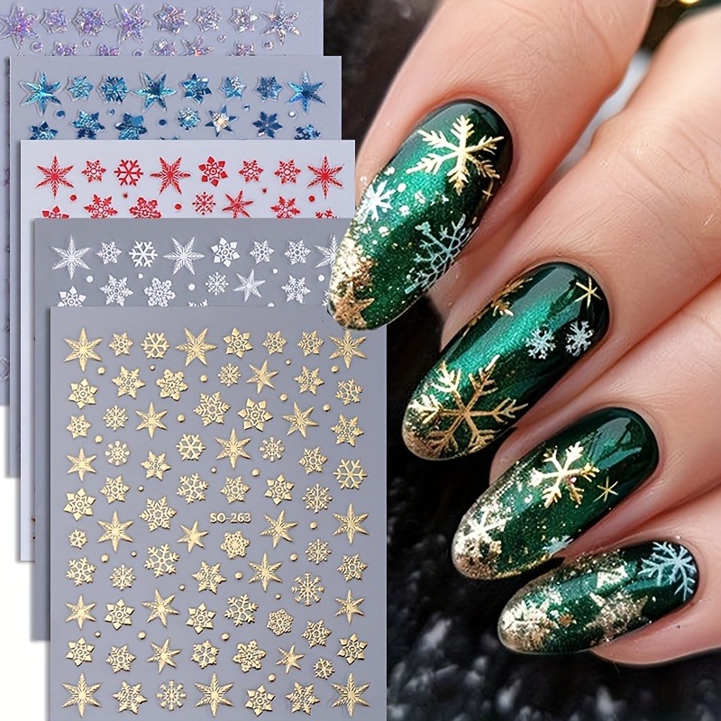 Nail Art Gothic - 5 buah stiker kuku bintang kepingan
