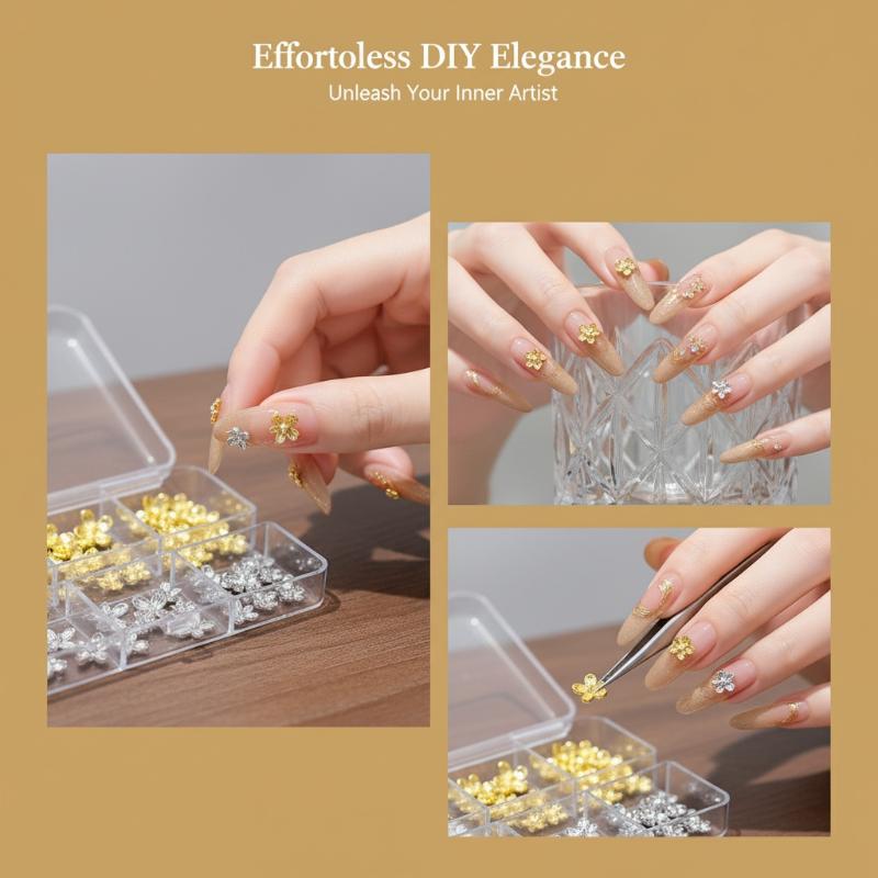 Nail Art Lilac - 20/30pcs Hiasan Bunga Lilac 3D dari