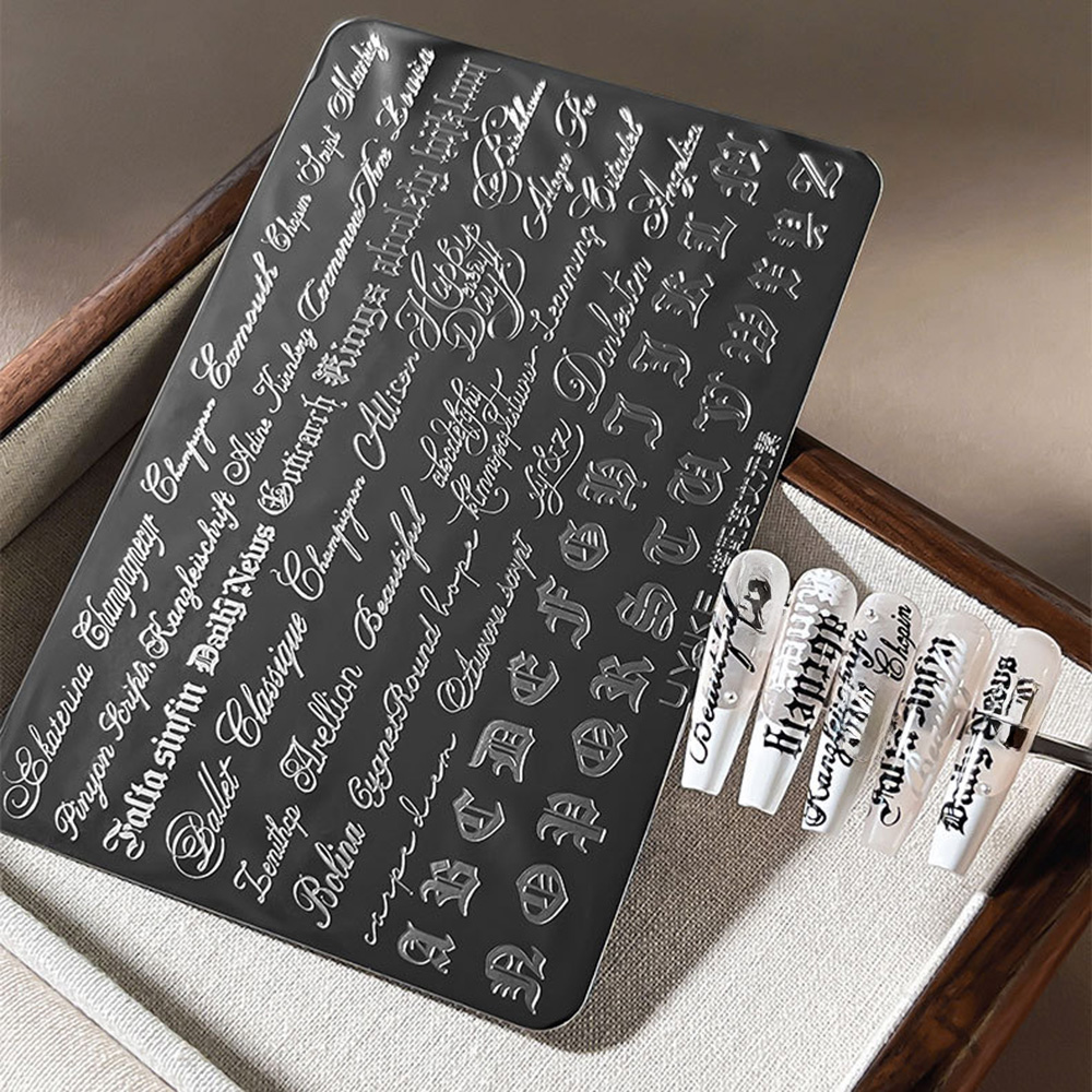 Nail Art Gothic - Plat Stamping Seni Kuku Huruf Gothic