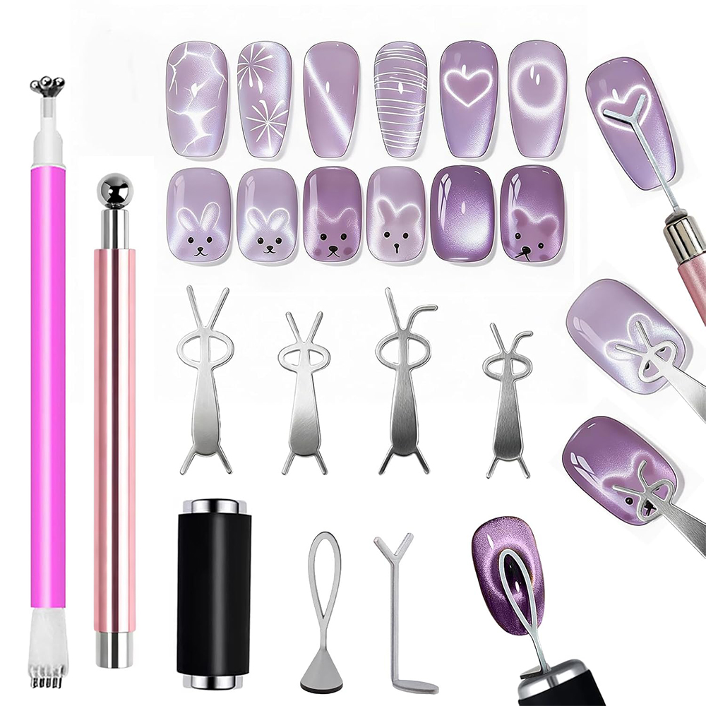 Nail Art Full Color - 10Pcs Set Magnet Kuku Mata Kucing
