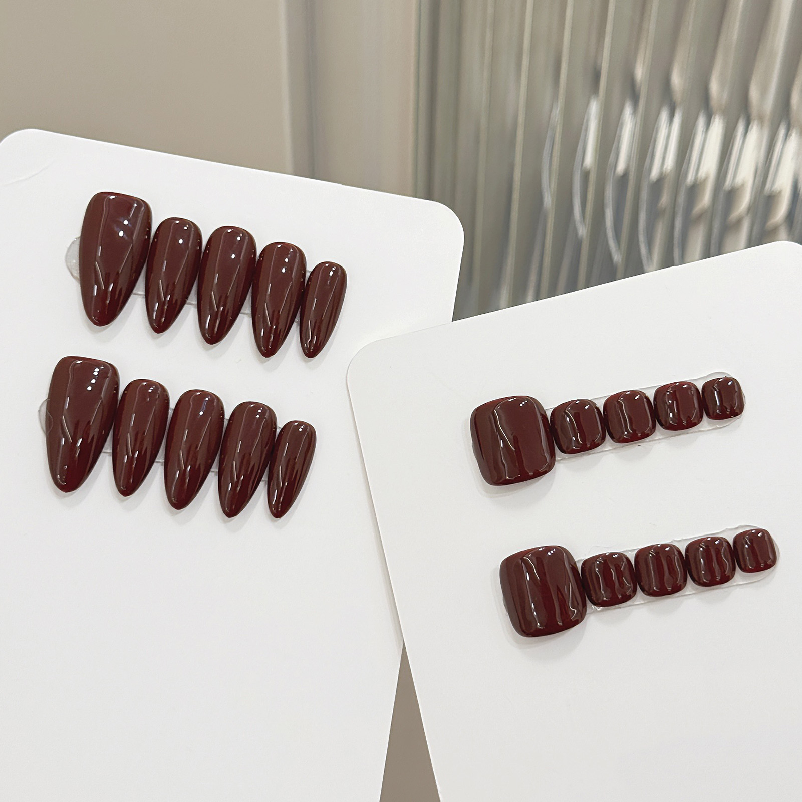 Nail Art Emerald - 10pcs Kuku Palsu Warna Solid Buatan