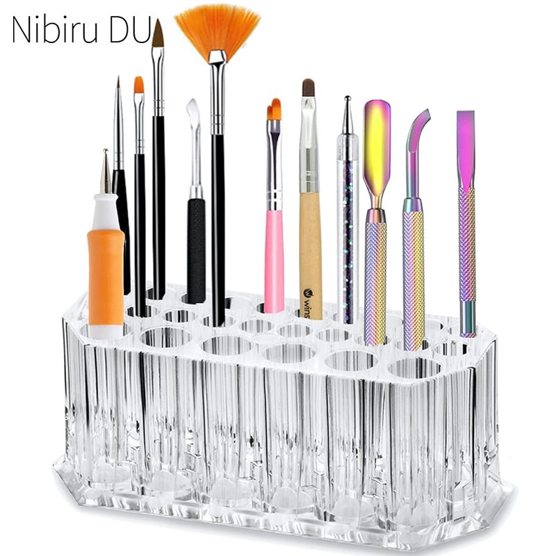 Nail Art Vector - 26 lubang akrilik kuas kuku Organizer