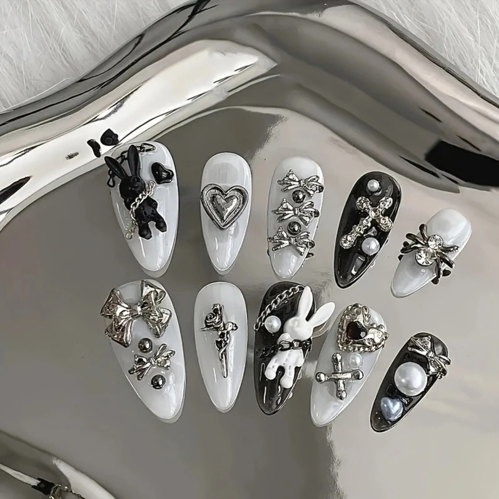 Nail Art Gothic - BARU 10 buah seni kuku hitam