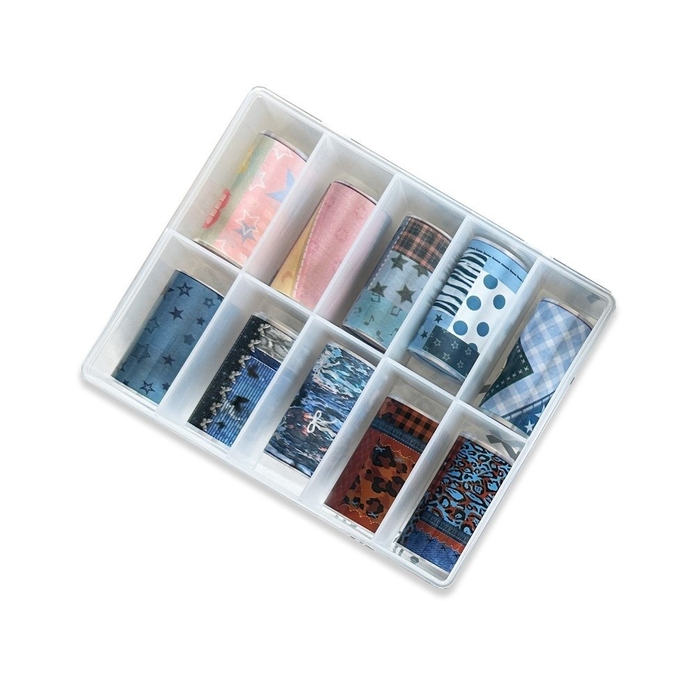 Nail Art Denim - 10 Gulungan Kertas Transfer Foil Kuku