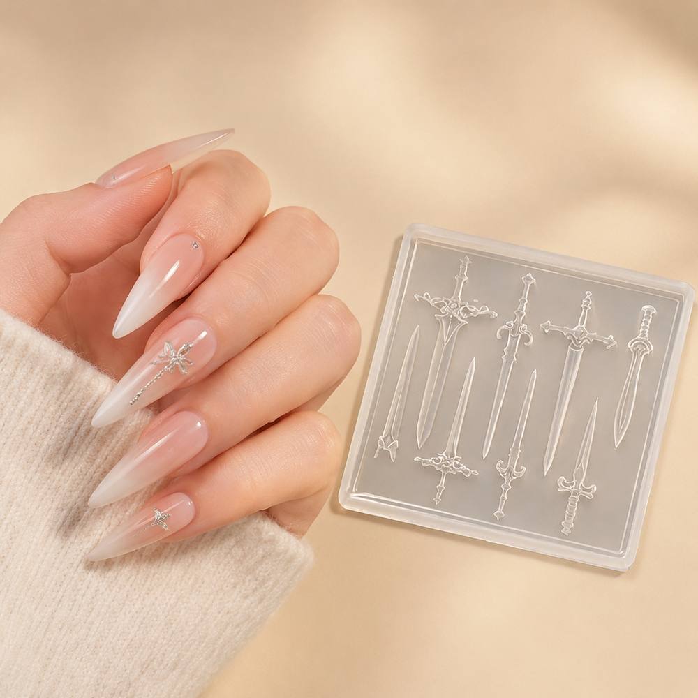 Nail Art Gothic - 1 Buah Cetakan Kuku Pedang Mini