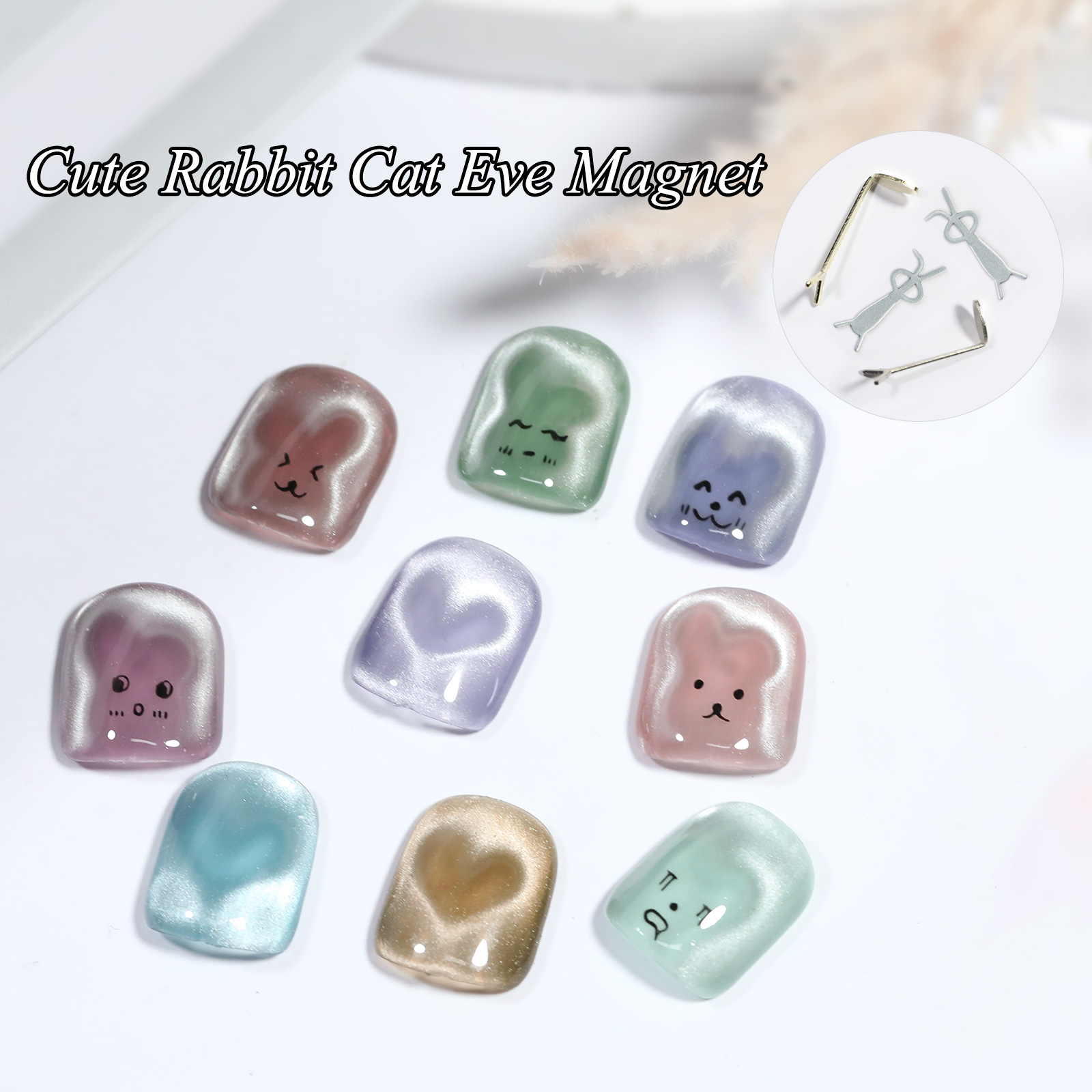 1/4Pcs Set Magnet Bentuk Hati  - Nail Art Full Color ulasan dan harga