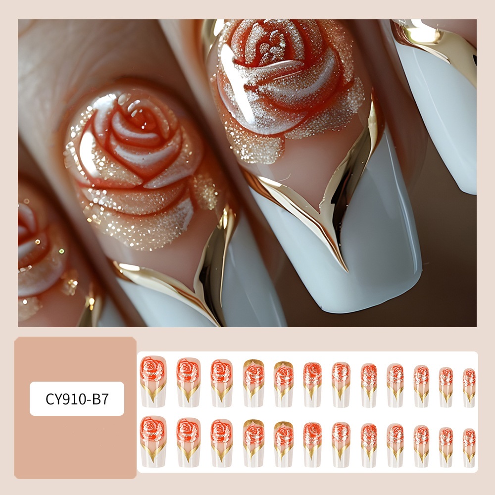 Kuku palsu putih French Tip Te - Nail Art Full Color ulasan dan harga