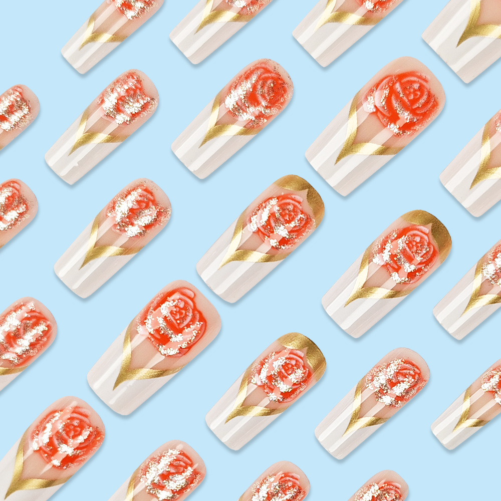 Kuku palsu putih French Tip Te - Nail Art Full Color ulasan dan harga