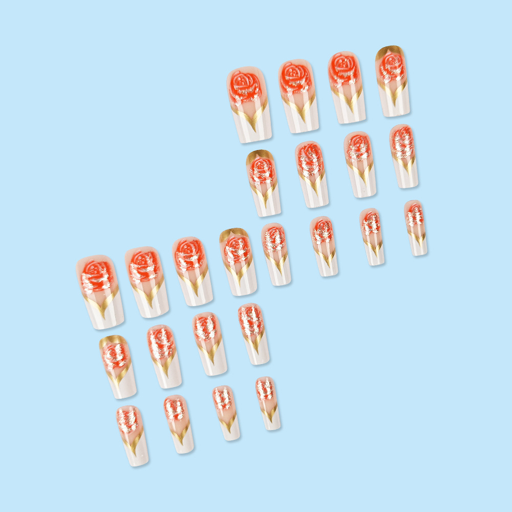 Kuku palsu putih French Tip Te - Nail Art Full Color ulasan dan harga