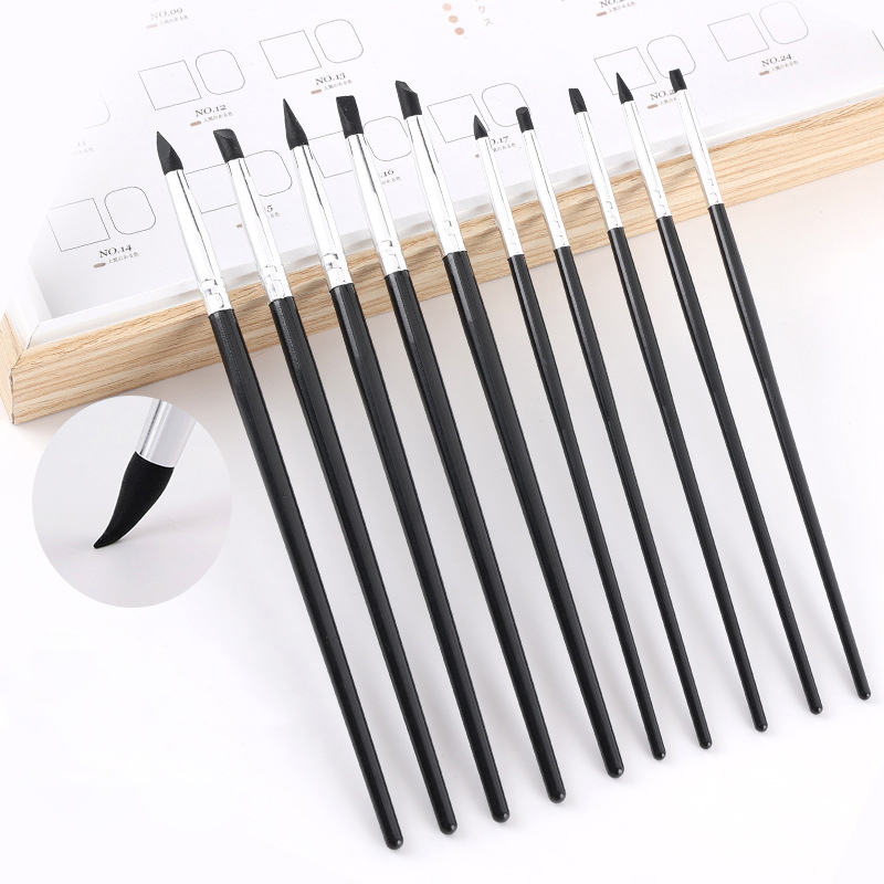 5Pcs Pena Kuas Silikon Gigi Al - Nail Art Emerald ulasan dan harga