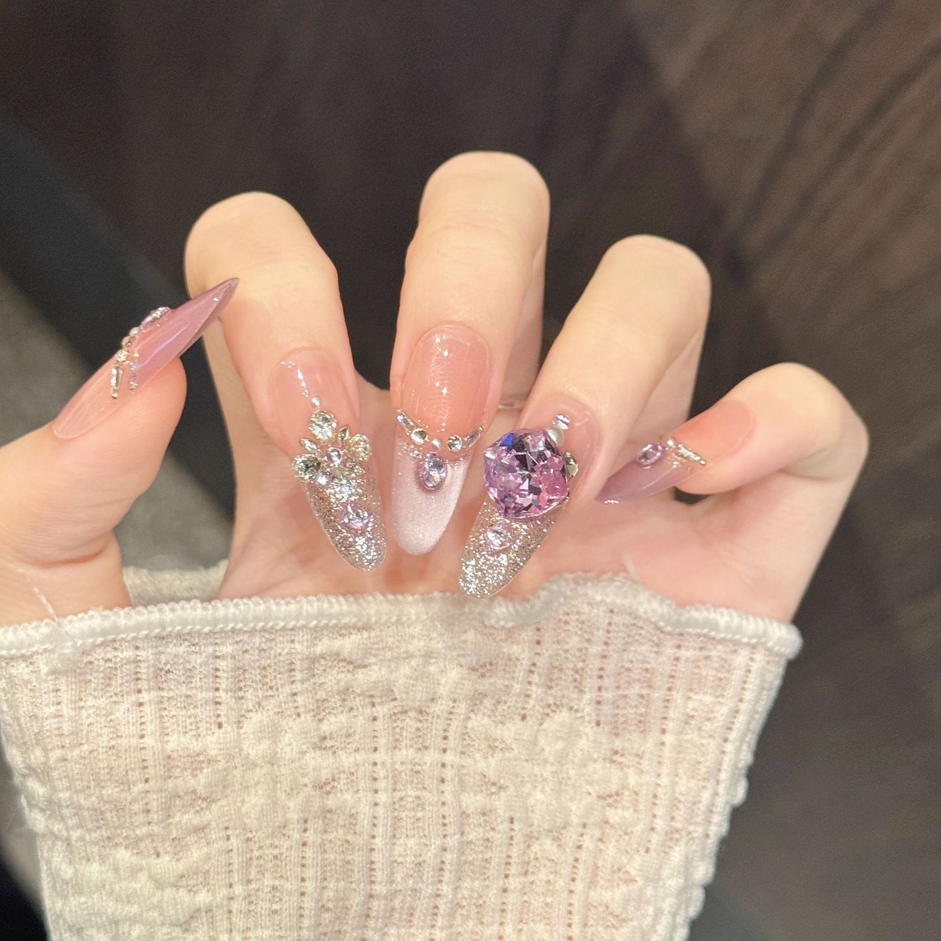 10pcs Kuku Palsu Bentuk Coffin - Nail Art Emerald ulasan dan harga