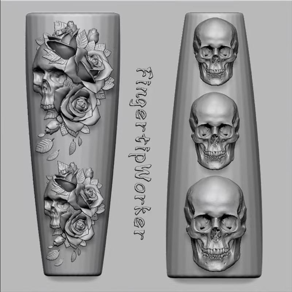 2Pcs Set Cetakan Seni Kuku Sil - Nail Art Gothic ulasan dan harga