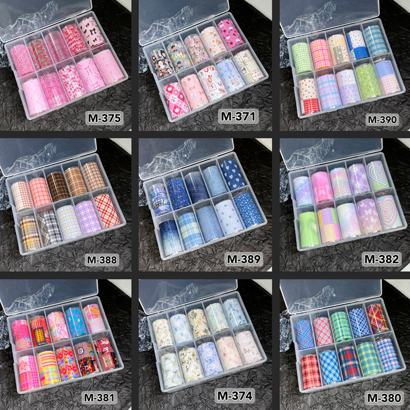10 Gulungan Foil Kuku Segar De - Nail Art Denim ulasan dan harga