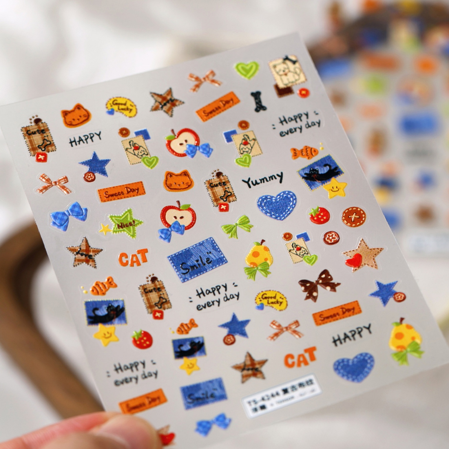 Stiker Kuku 5D Motif Kasual, M - Nail Art Denim ulasan dan harga