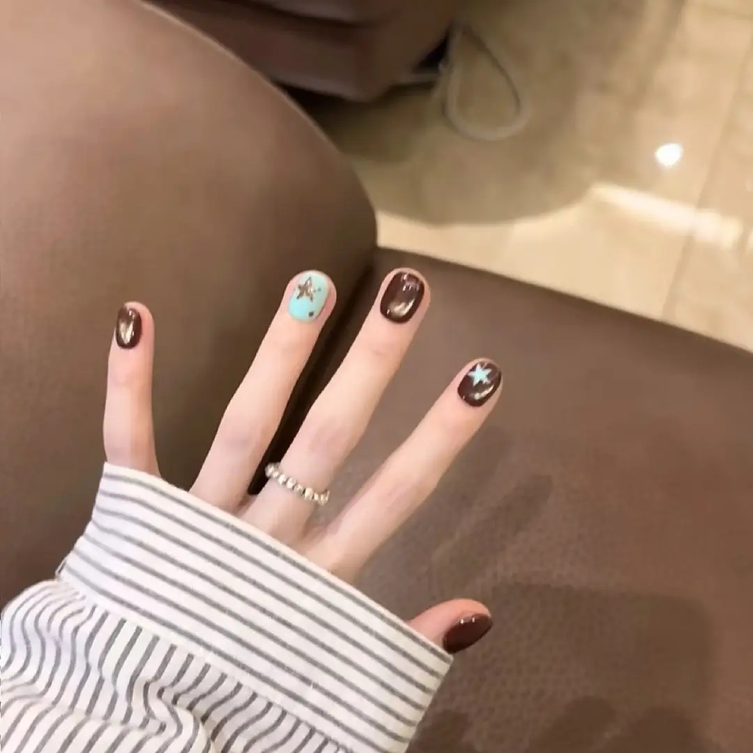 10 buah kuku tip Prancis buata - Nail Art Emerald ulasan dan harga
