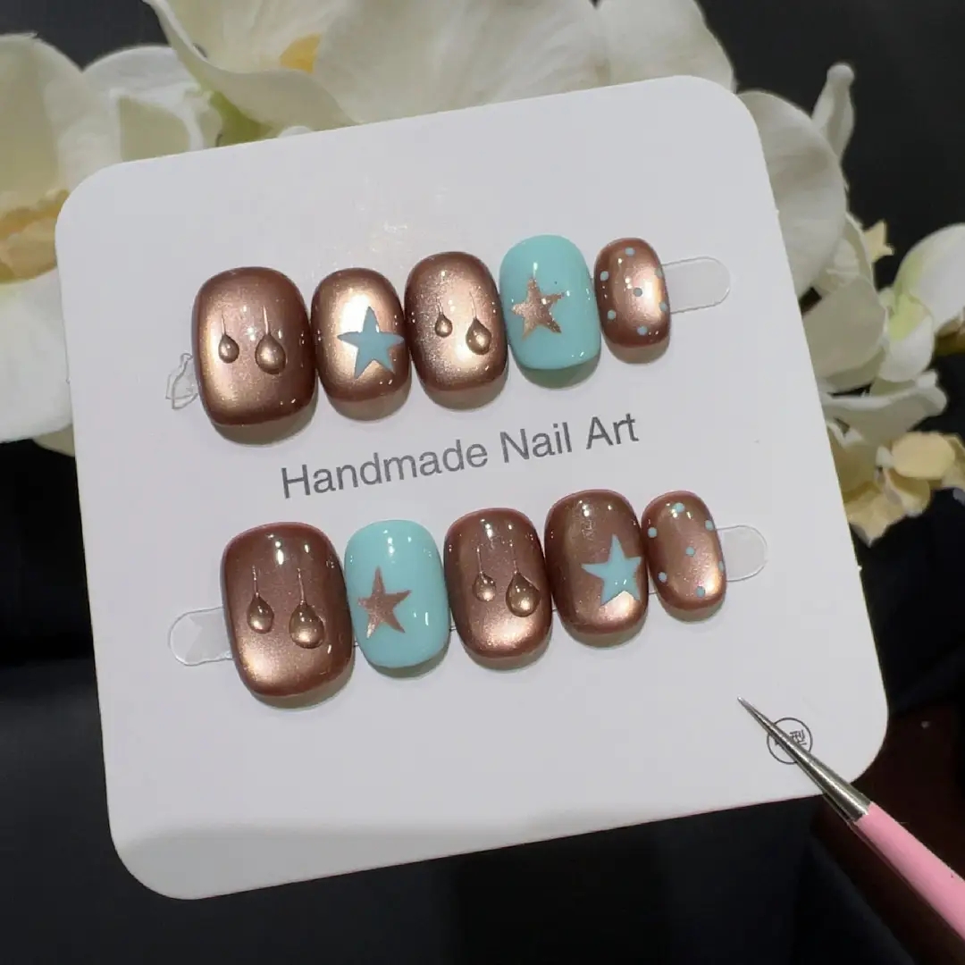10 buah kuku tip Prancis buata - Nail Art Emerald ulasan dan harga