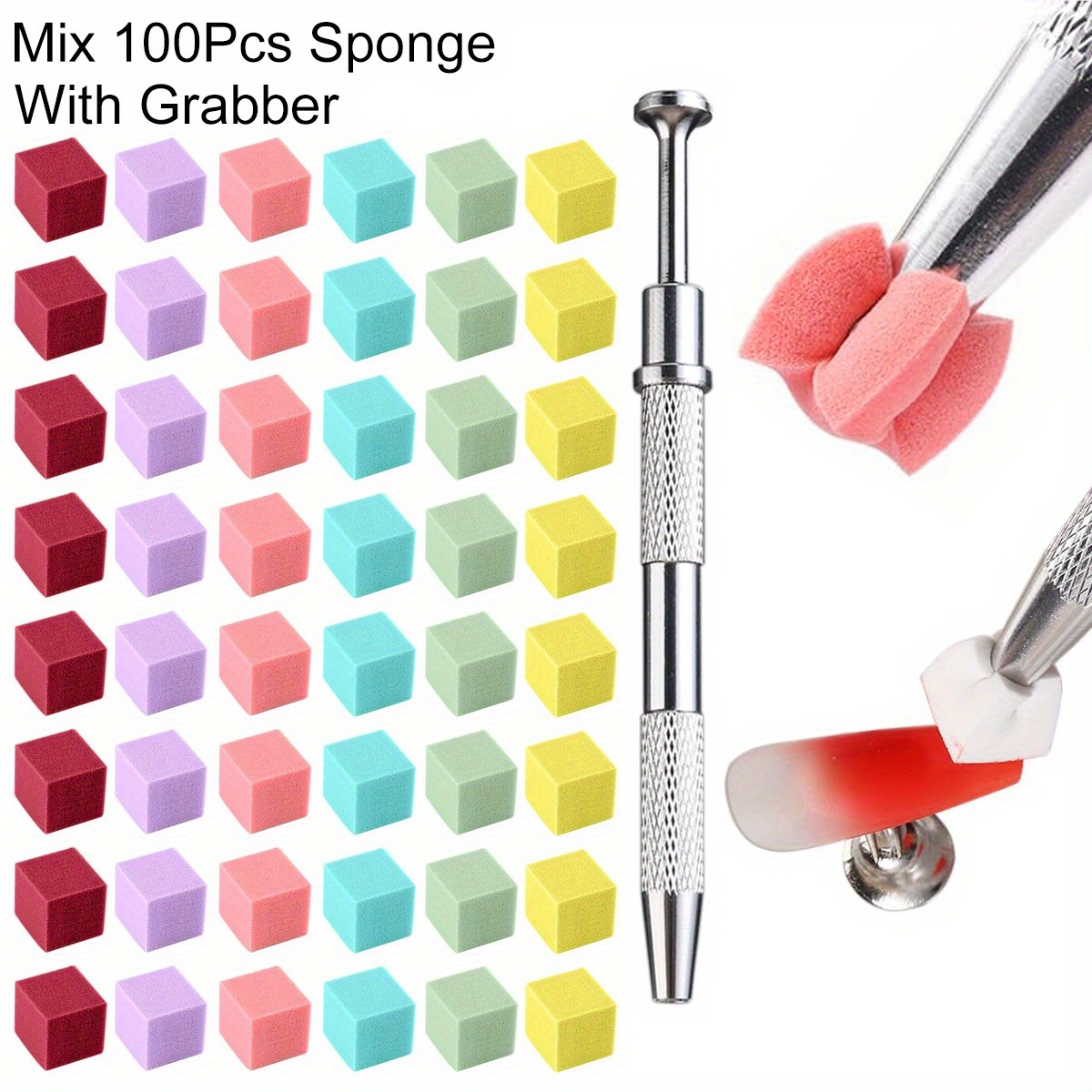 1/50/100 Buah Set Spons Seni K - Nail Art Full Color ulasan dan harga