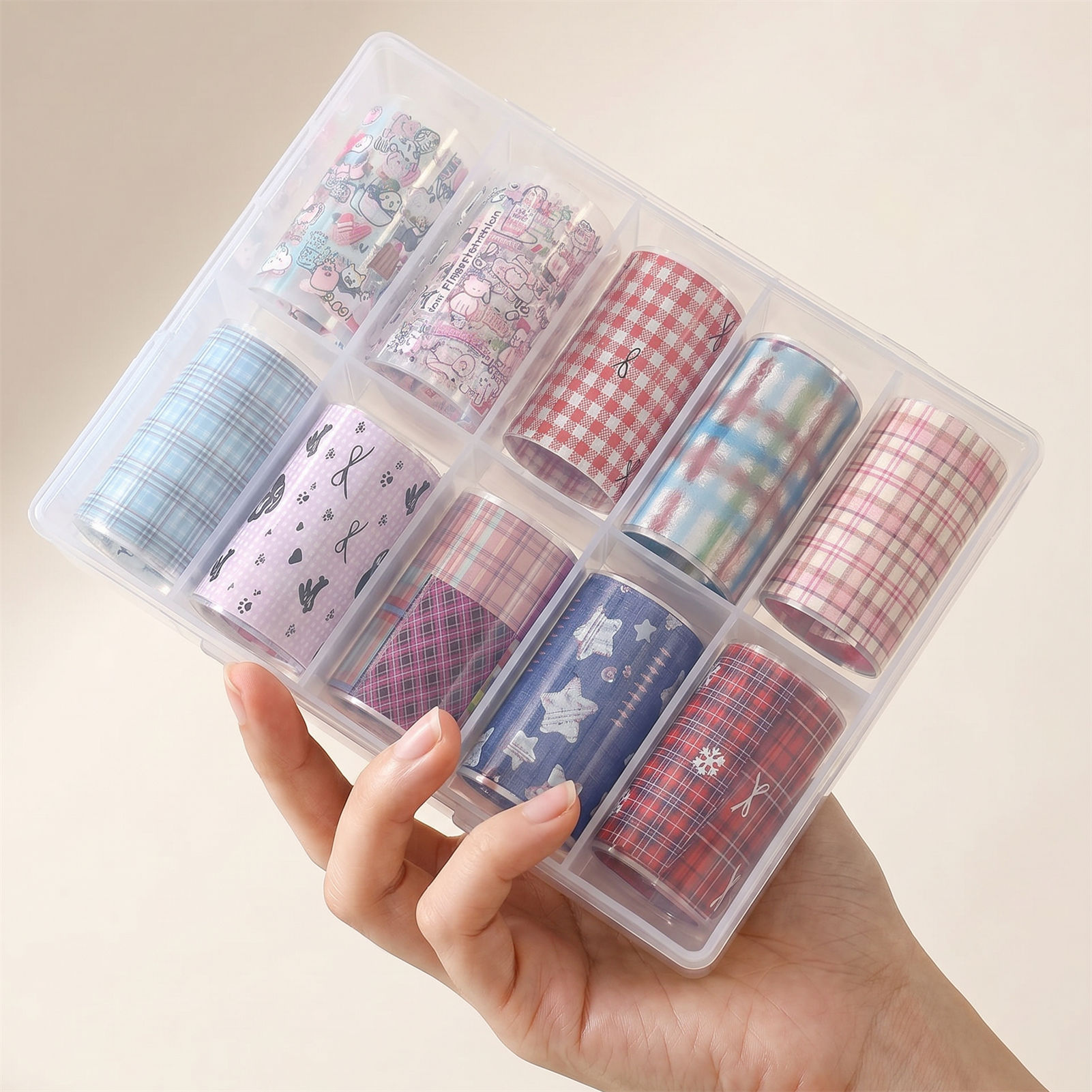 10 Gulungan Foil Kuku Korea un - Nail Art Denim ulasan dan harga