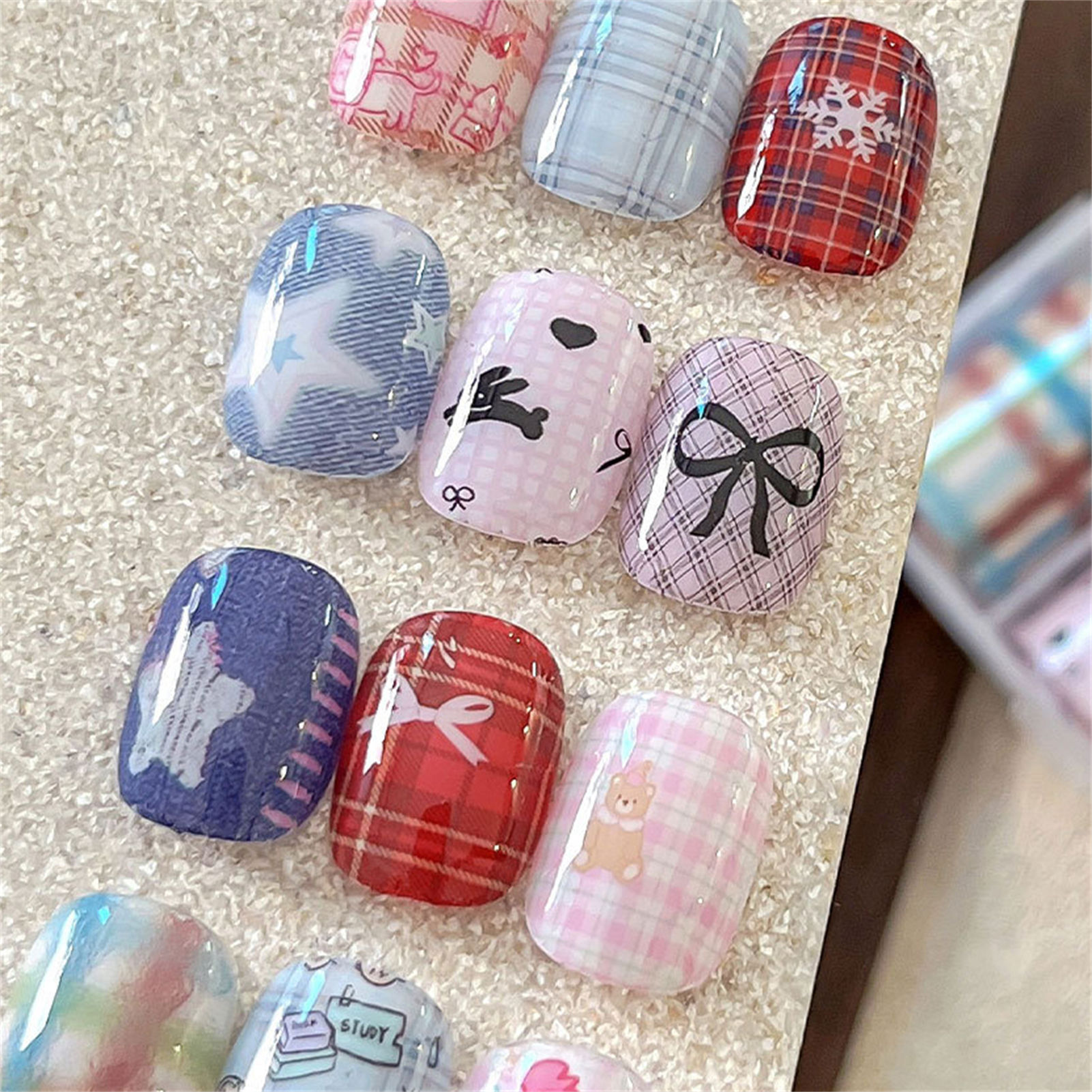 10 Gulungan Foil Kuku Korea un - Nail Art Denim ulasan dan harga