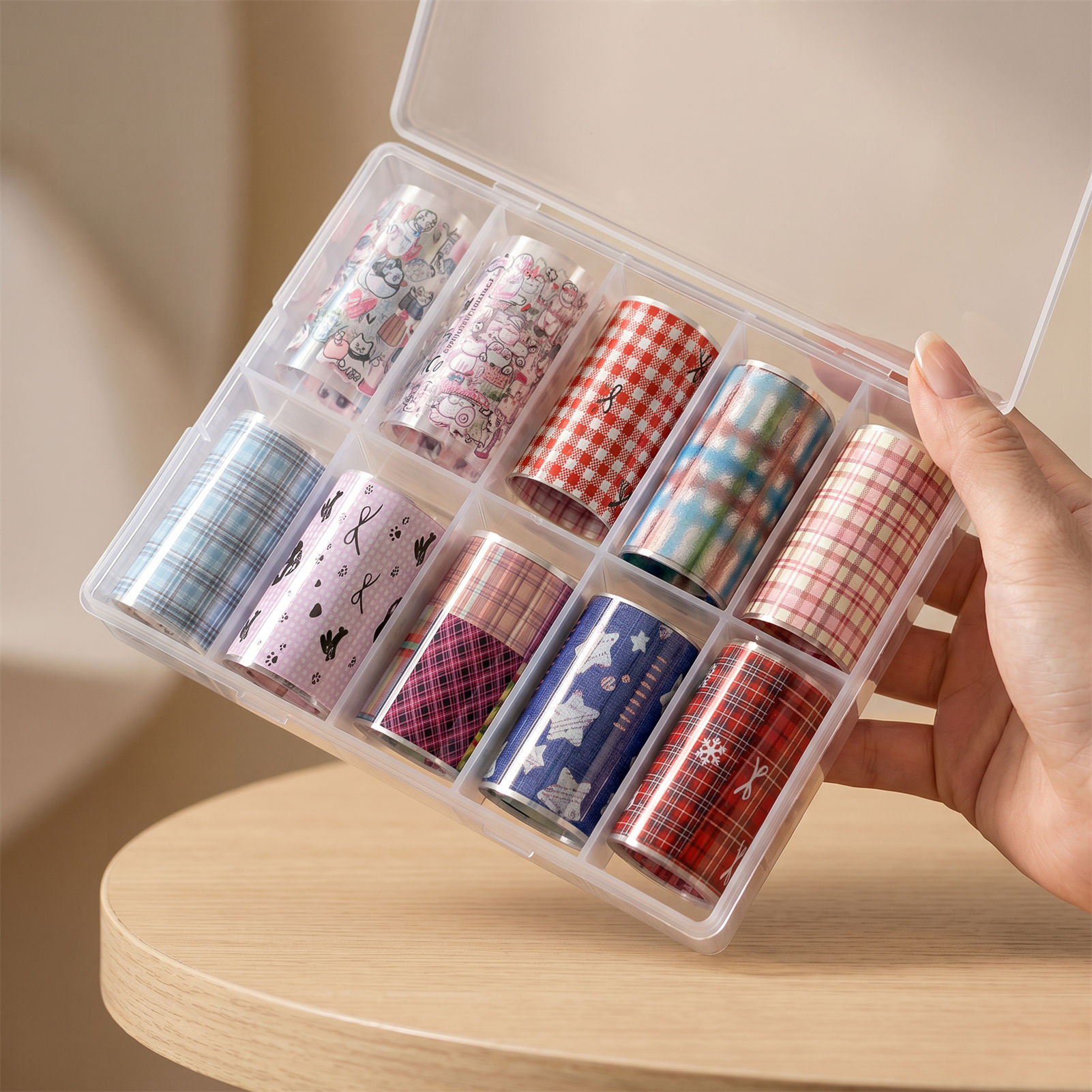 10 Gulungan Foil Kuku Korea un - Nail Art Denim ulasan dan harga