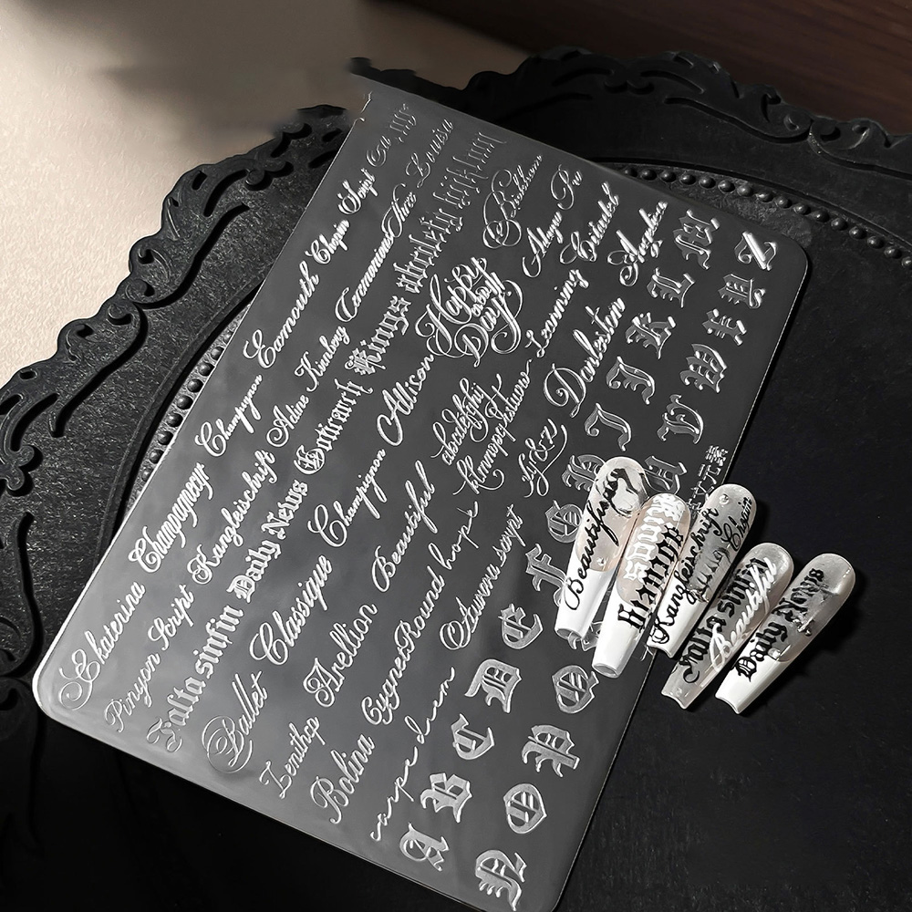 Plat Stamping Seni Kuku Huruf  - Nail Art Gothic ulasan dan harga