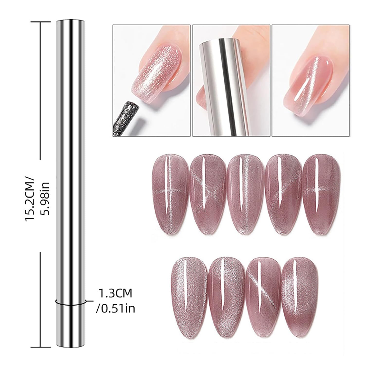 10Pcs Set Magnet Cat Eye untuk - Nail Art Full Color ulasan dan harga