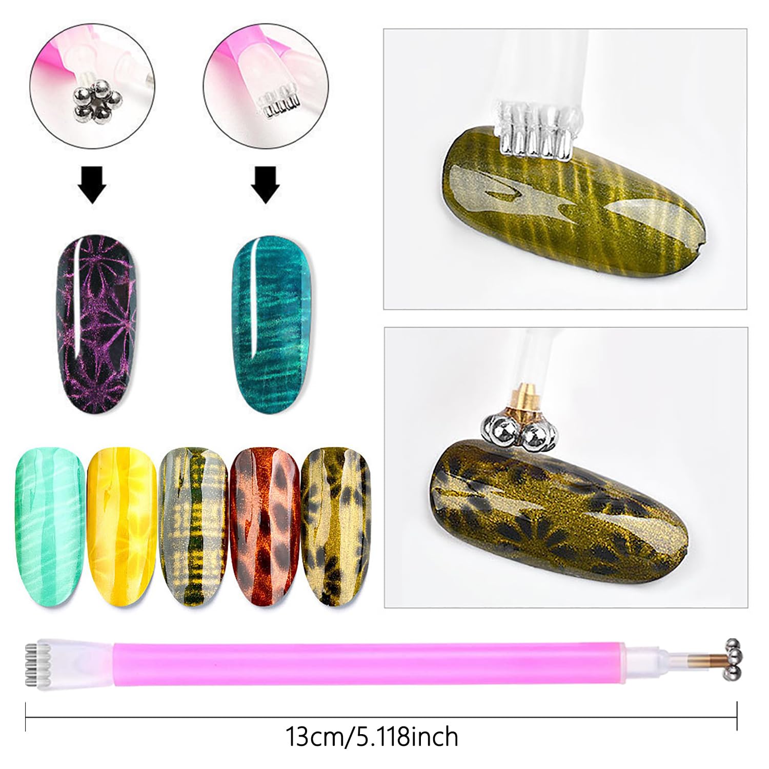 10Pcs Set Magnet Cat Eye untuk - Nail Art Full Color ulasan dan harga