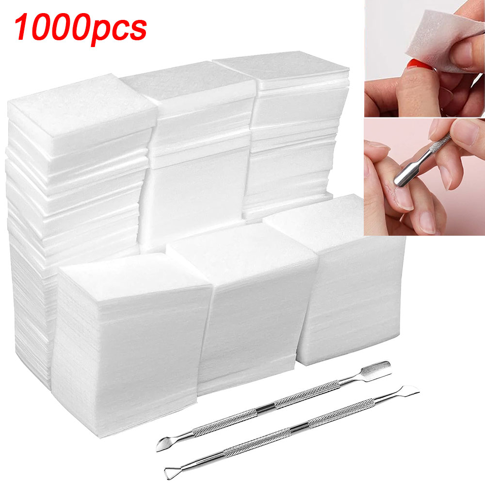 1000Pcs Tisu Kuku Bebas Serat  - Nail Art Remover ulasan dan harga