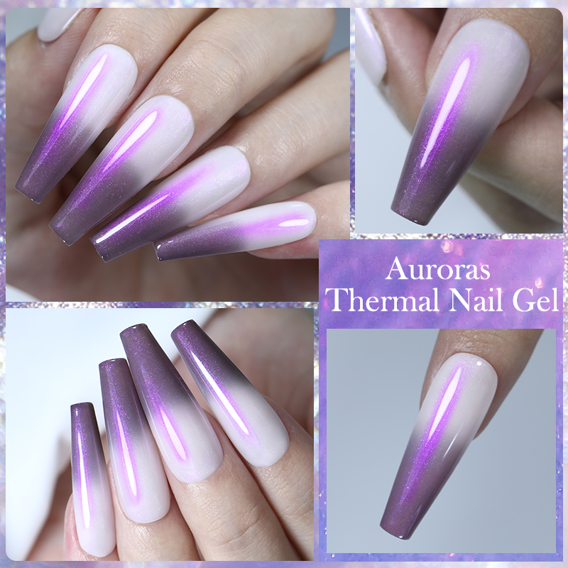 LILYCUTE 7ML Auroras Gel Terma - Nail Art Violet ulasan dan harga
