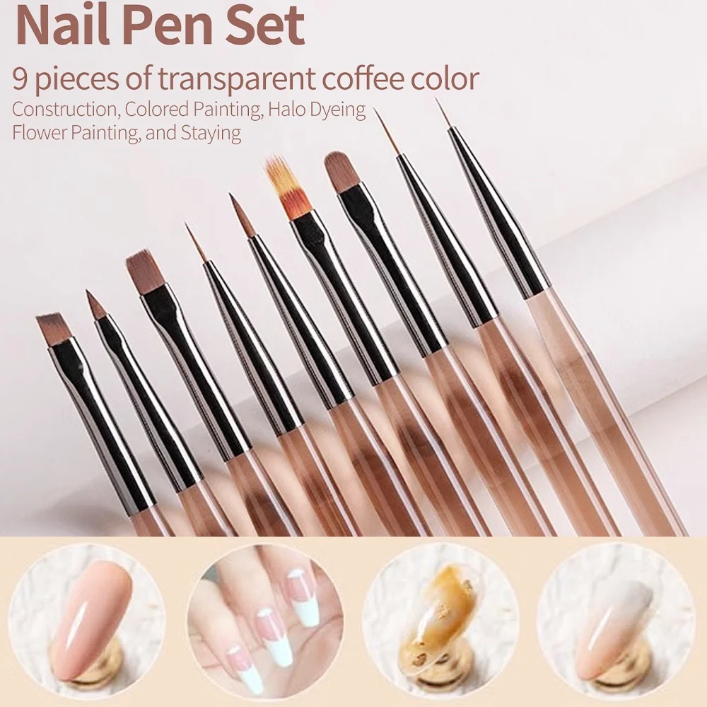 9PCS Kuas Kuku untuk Desain Se - Nail Art Vector ulasan dan harga
