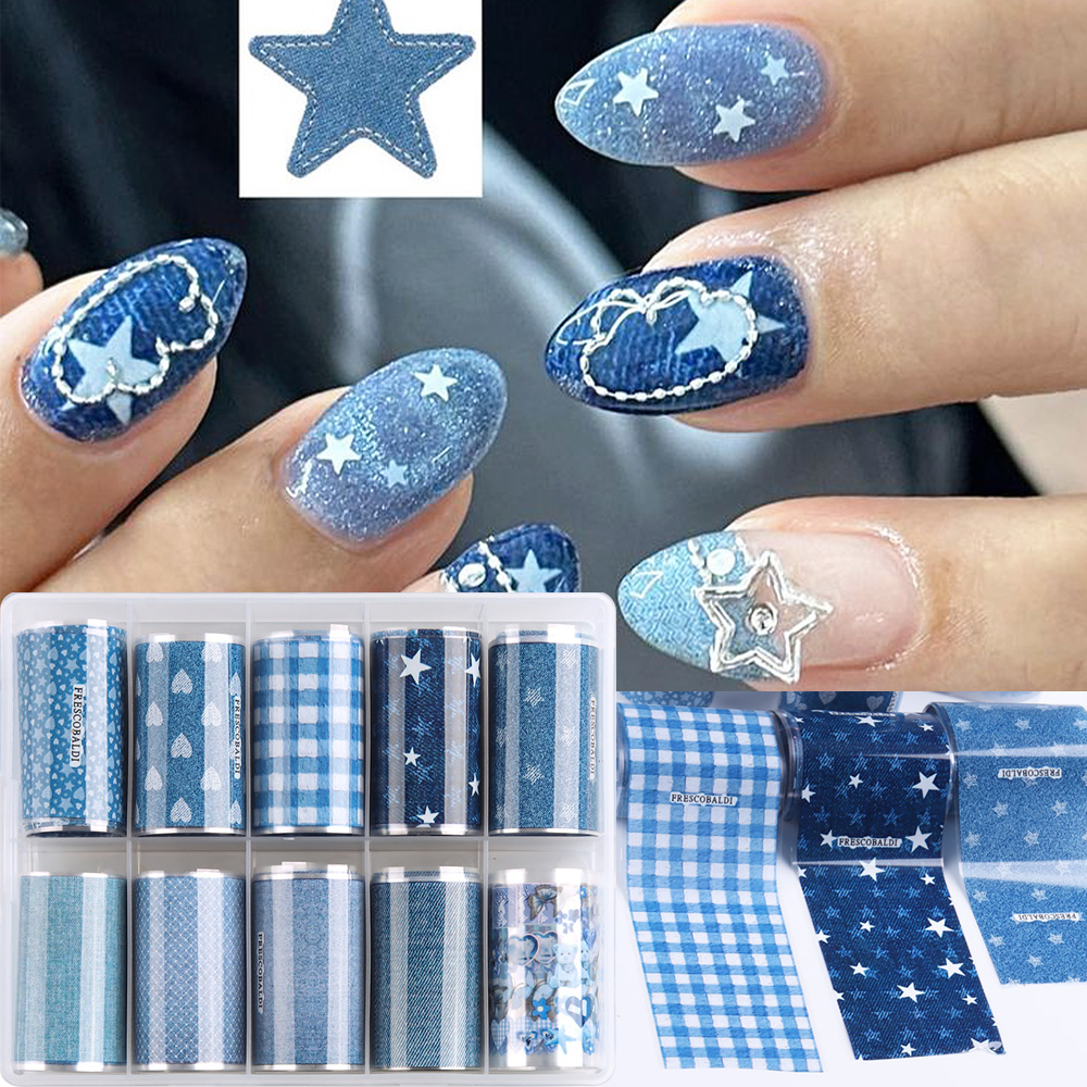 Kertas Transfer Seni Kuku Deni - Nail Art Denim ulasan dan harga