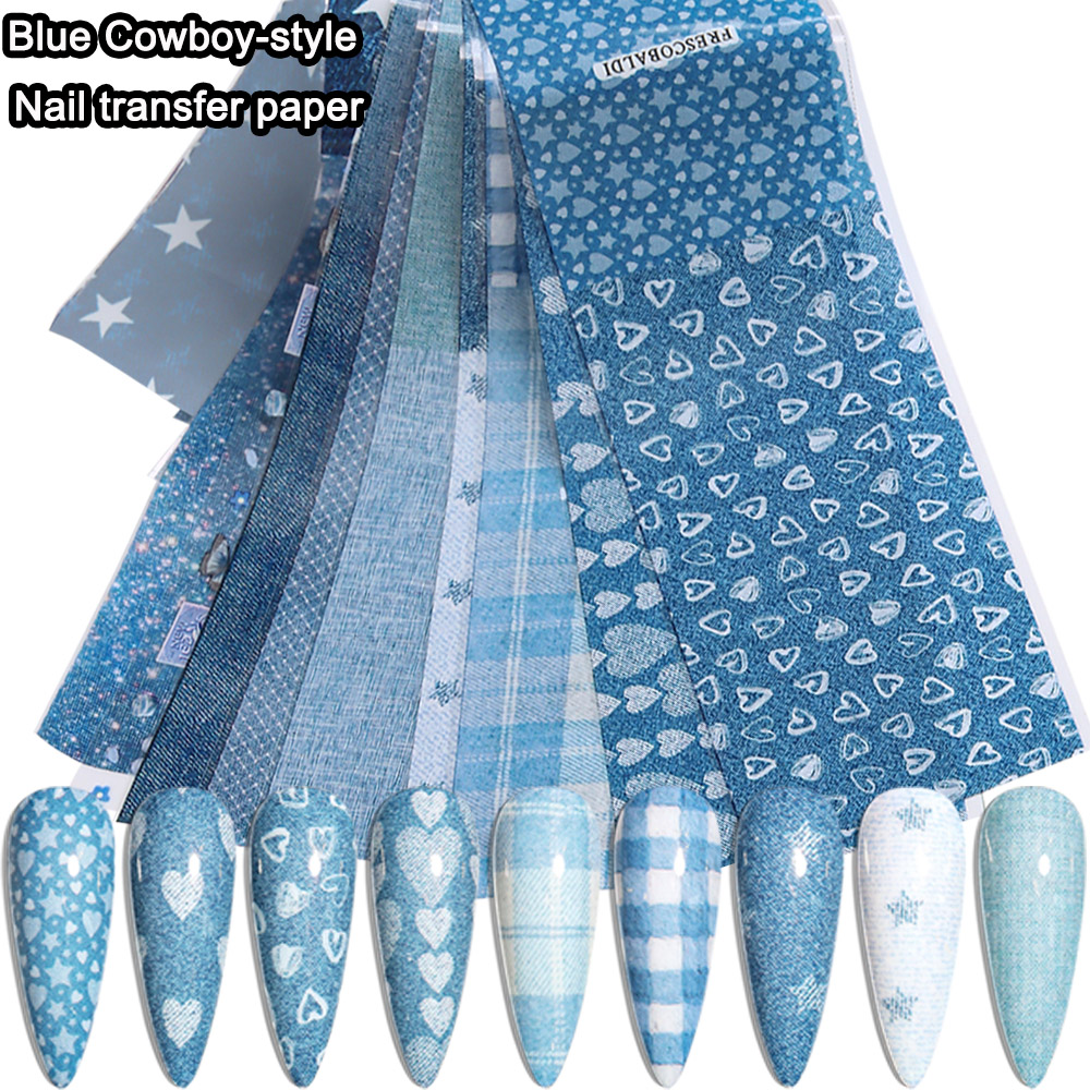 Kertas Transfer Seni Kuku Deni - Nail Art Denim ulasan dan harga