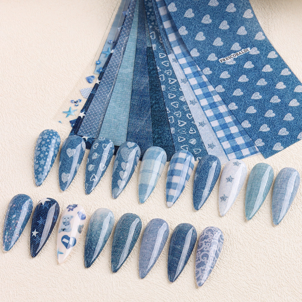 Kertas Transfer Seni Kuku Deni - Nail Art Denim ulasan dan harga
